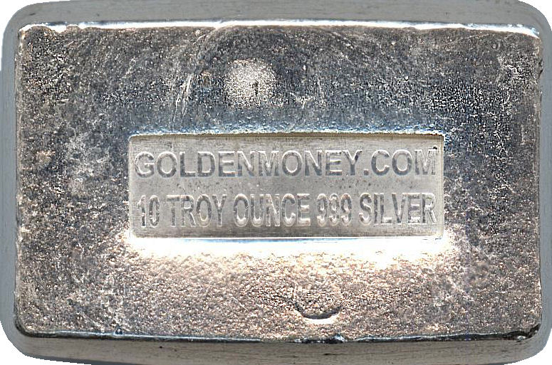 GoldenMoney 10 troy ounce 999 Pure Silver Bar GoldenMoney 10 troy ounce 999 Pure Silver Bar