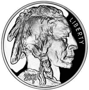 1 troy ounce Buffalo 999+ Silver Round Bar 1 troy ounce Buffalo 999+ Silver Round Bar