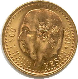 Mexican 2.5 Peso Gold Coin 1/20 troy ounce pure gold Mexican 2.5 Peso Gold Coin 1/20 troy ounce pure gold