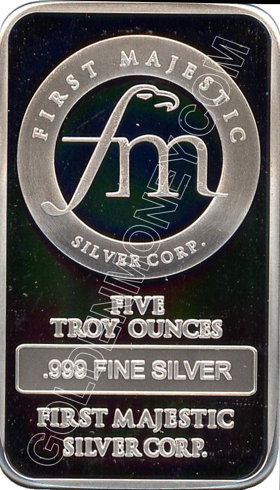 5 troy ounce 999+ Majestic Sunshine Mint Silver Bar 5 troy ounce 999+ Majestic Sunshine Mint Silver Bar