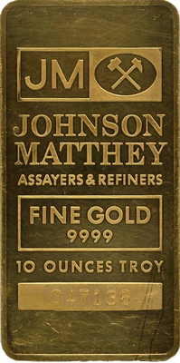 J&M 10 troy ounce Gold Bar 999.9 J&M 10 troy ounce Gold Bar 999.9