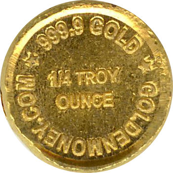GoldenMoney 1/4 troy ounce 999.9 fine Gold Round Bar GoldenMoney 1/4 troy ounce 999.9 fine Gold Round Bar